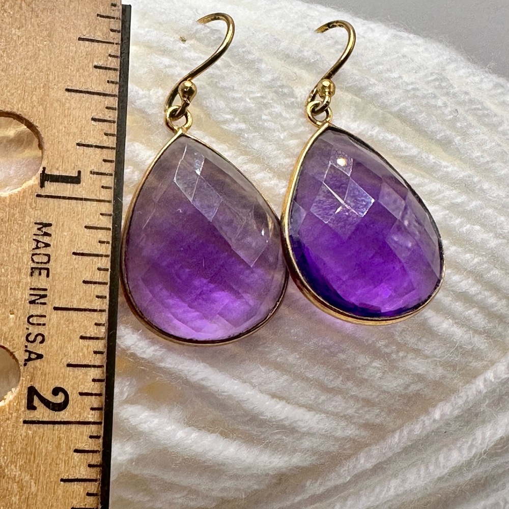 Amethyst earrings. - Picture 6 of 9